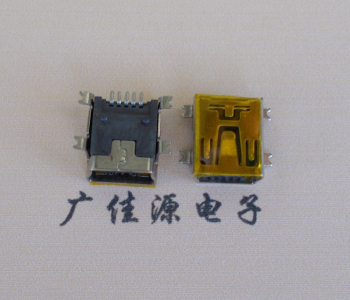 永州MINI USB 5P 接口 母座 全贴带麦拉 高9.6带0.9柱子
