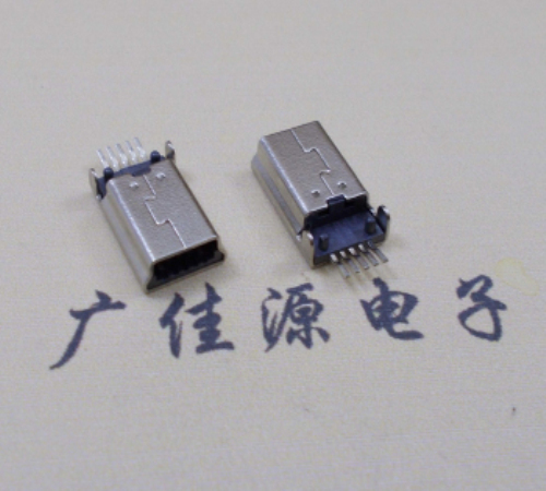 永州MINI USB公头 5pin端子贴板带柱 10.7mm体长