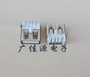 永州 USB2.0 AF 90度 直插脚 无后盖 平口铜壳