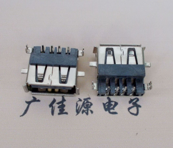永州AF USB母座90度 DIP沉板3.9/4.9 耐高温有卷边