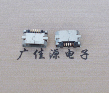 永州Micro USB平口全贴板 鱼叉脚5.0长带定位柱加焊盘