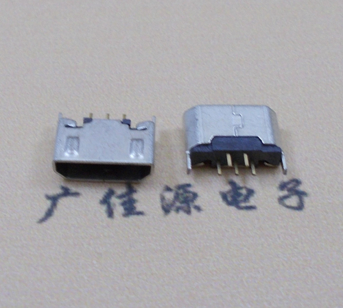 永州迈克USB 180度母座5p直插带地脚1.5端子直口