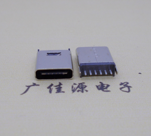永州直立式插板Type-C6p母座连接器高H=10.0mm