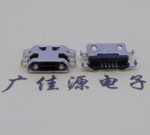 永州micro usb5p连接器 反向沉板1.6mm四脚插平口