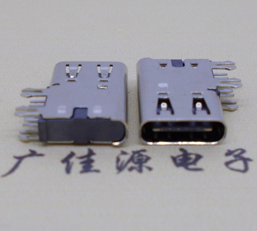 永州侧插USB3.1接头座子.90度type-c母座.6p侧插连接器