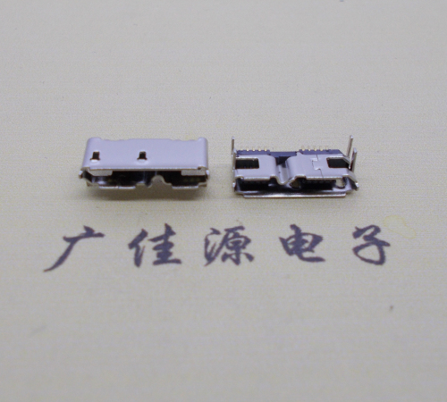 永州micro usb 3.0 10pin母座双接口带卷边四脚插板