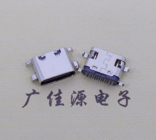 永州type c16p沉板母座破板0.8mm/1.0mm/1.2mm/1.6mm四脚插板端子SMT总体长度L=6.5mm