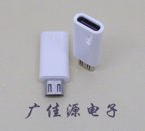 永州type c母座转micro公头白色外壳长度L=26.2mm