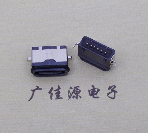 永州沉板防水type c6p母座卧式两脚插板沉板1.2mm/1.6mm/2.0mm