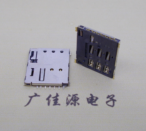 永州NANO SIM 自弹式卡座 1.37H 带CD测试7Pin 手机卡座连接器